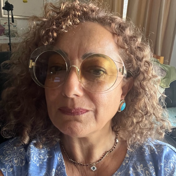 New Stylish Gold-Tinted Sunglasses Linda Farrow - Picture 7 of 8